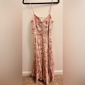 Free People Bohemian Floral Maxi Dress - Pink and Cream